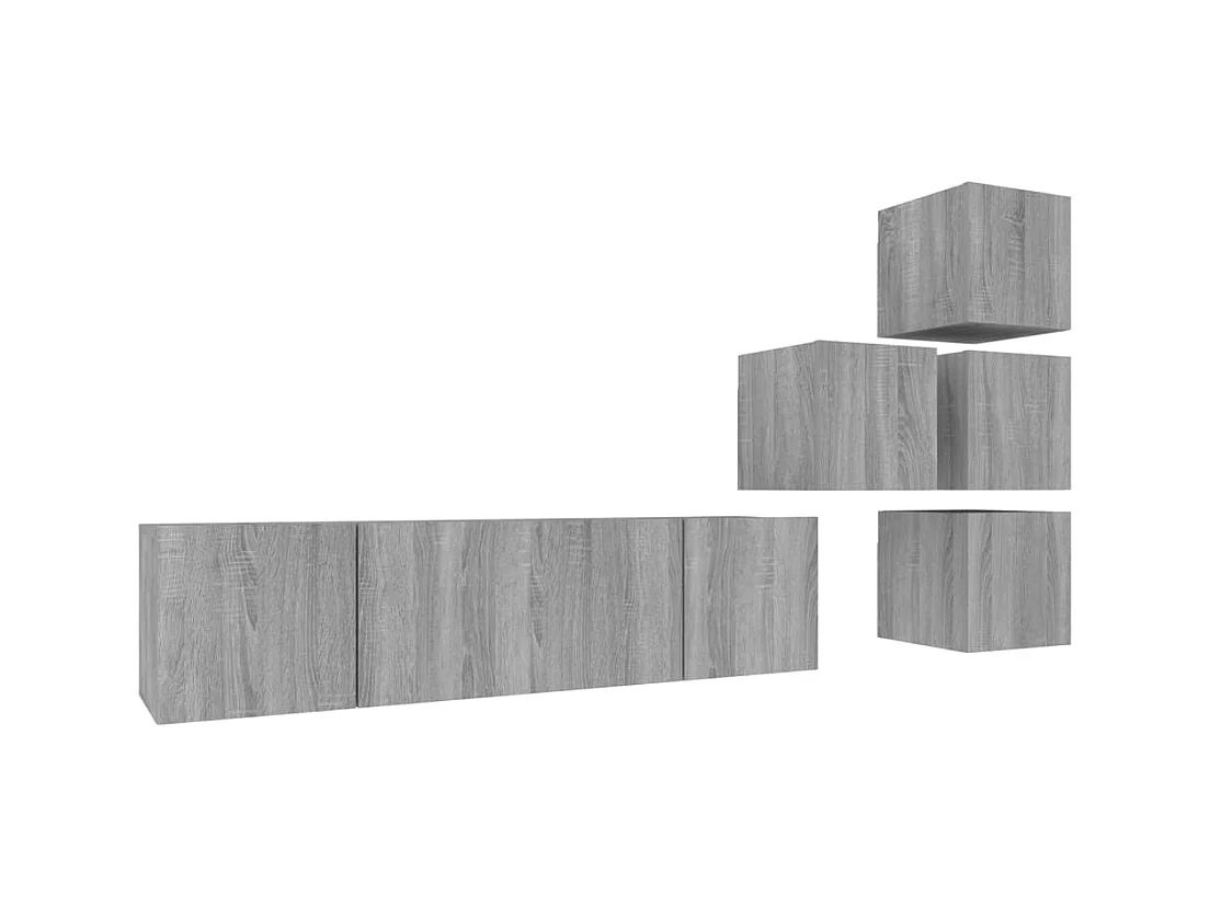 Zaira Fernanda  Ensemble de meubles TV 6 pcs Sonoma gris Bois d'ingénierie