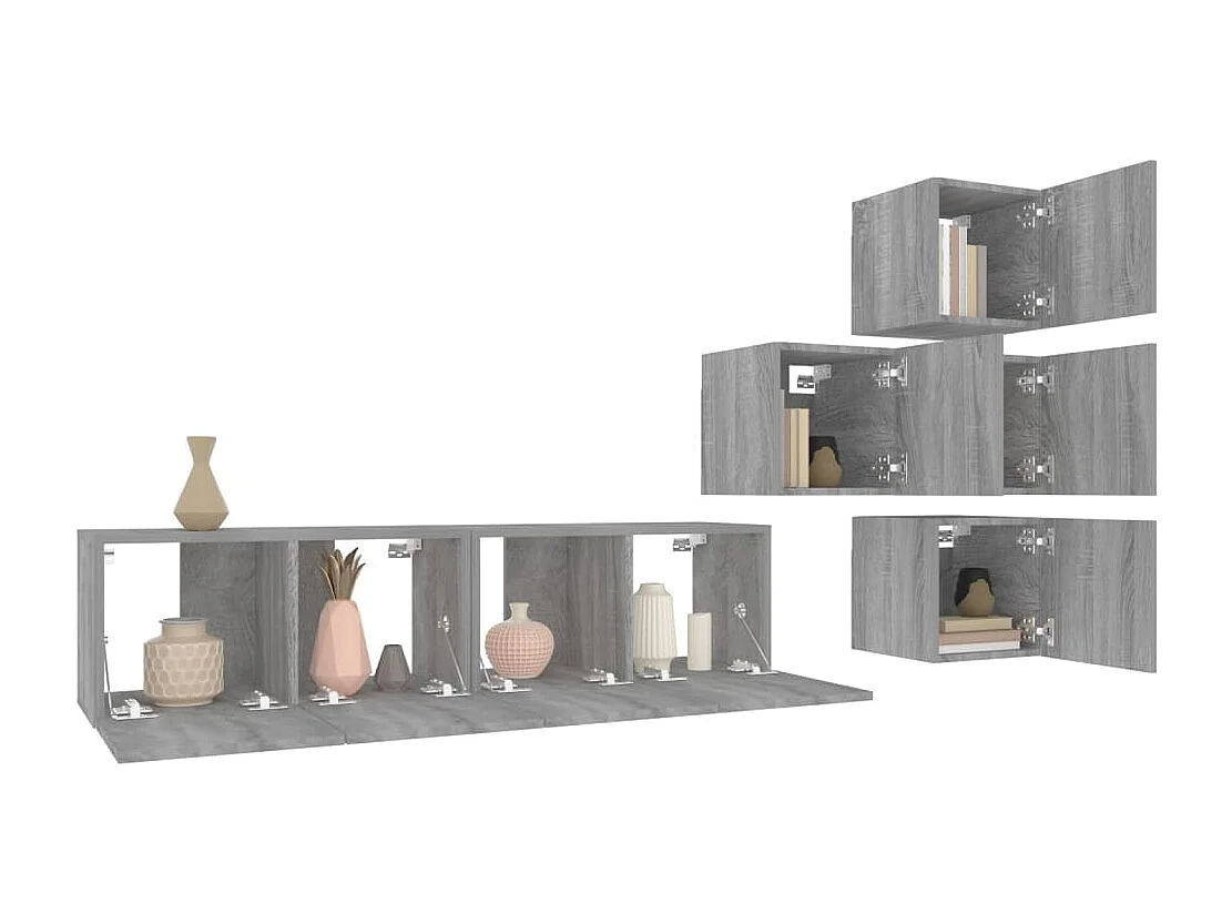 Zaira Fernanda  Ensemble de meubles TV 6 pcs Sonoma gris Bois d'ingénierie