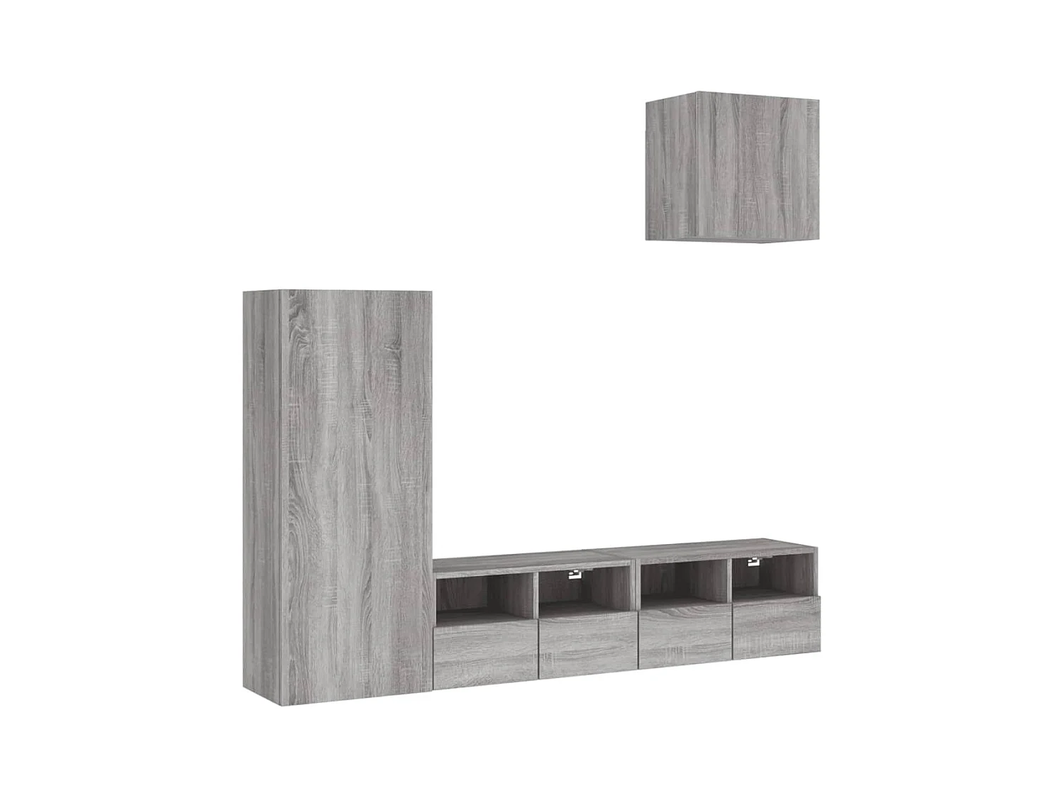 Prolenta Premium -  Unités murales TV 4 pcs sonoma gris bois d'ingénierie