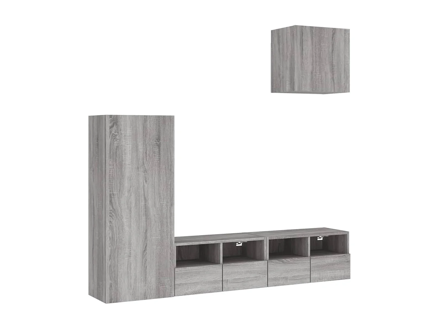 Brynir  Unités murales TV 4 pcs sonoma gris bois d'ingénierie