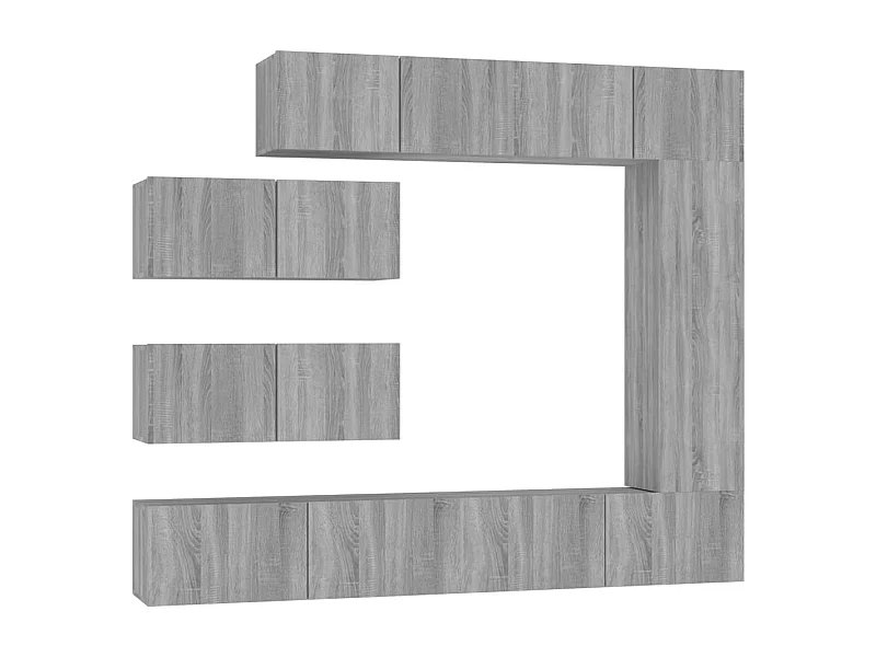 Garden Furniture -  Ensemble de meubles TV 7 pcs Sonoma gris Bois d'ingénierie