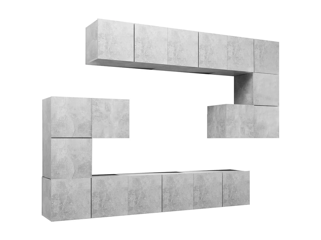 Hector  Ensemble de meubles TV 10 pcs Gris béton Bois d'ingénierie