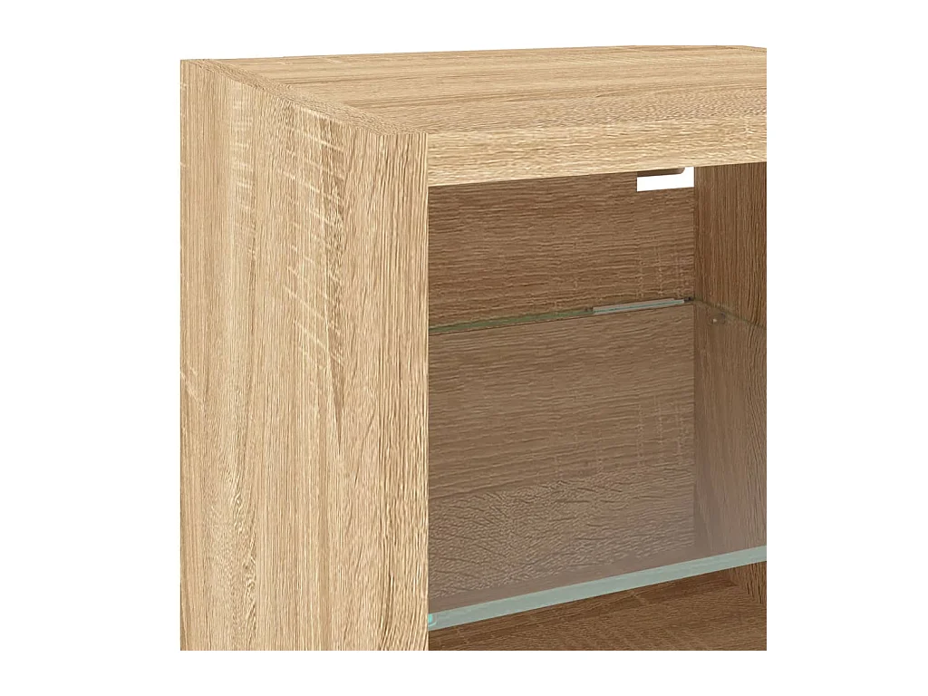 Coolgreany  Unités murales TV avec LED 7 pcs chêne sonoma bois d'ingénierie