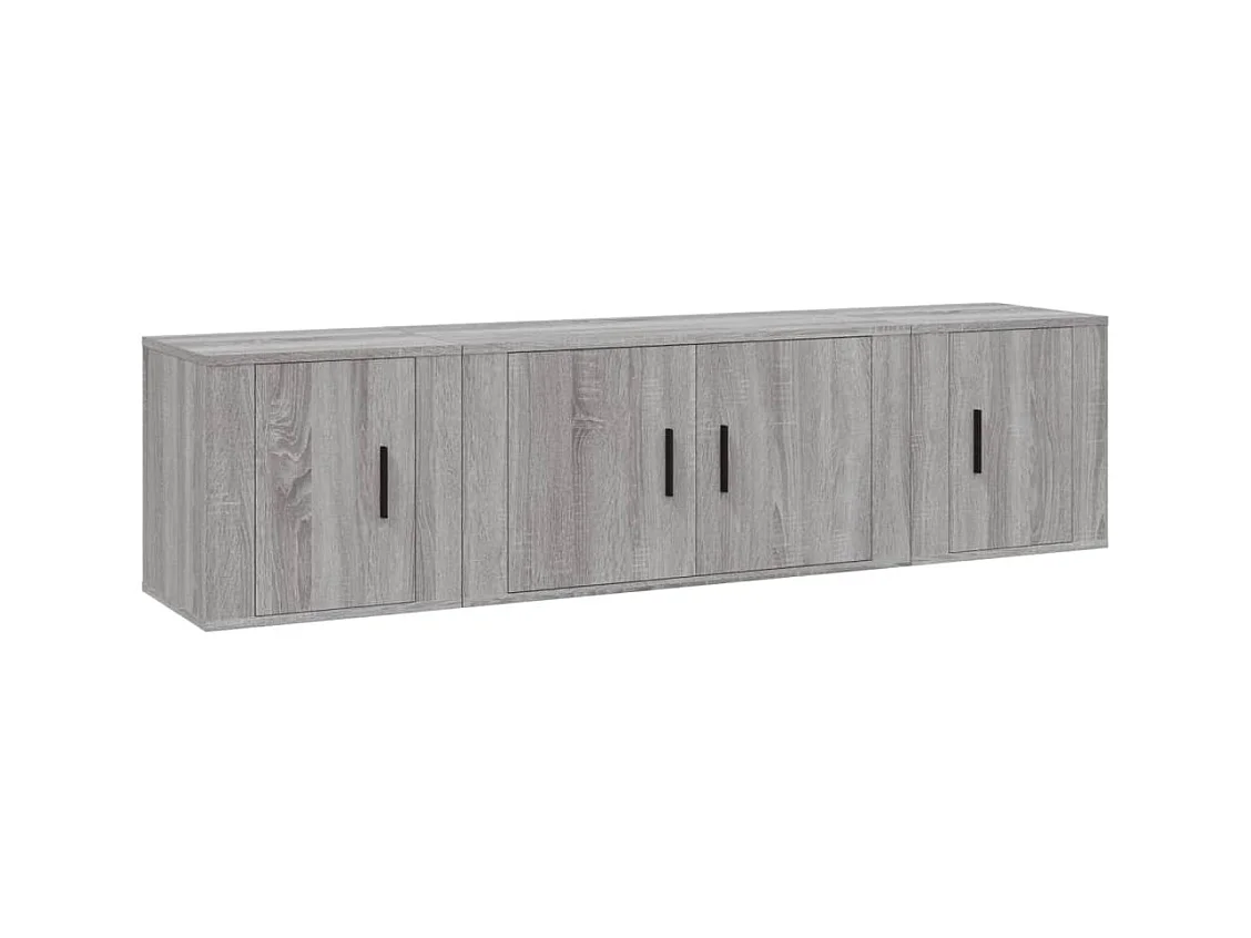 Cevriye  Ensemble de meubles TV 3 pcs Sonoma gris Bois d'ingénierie