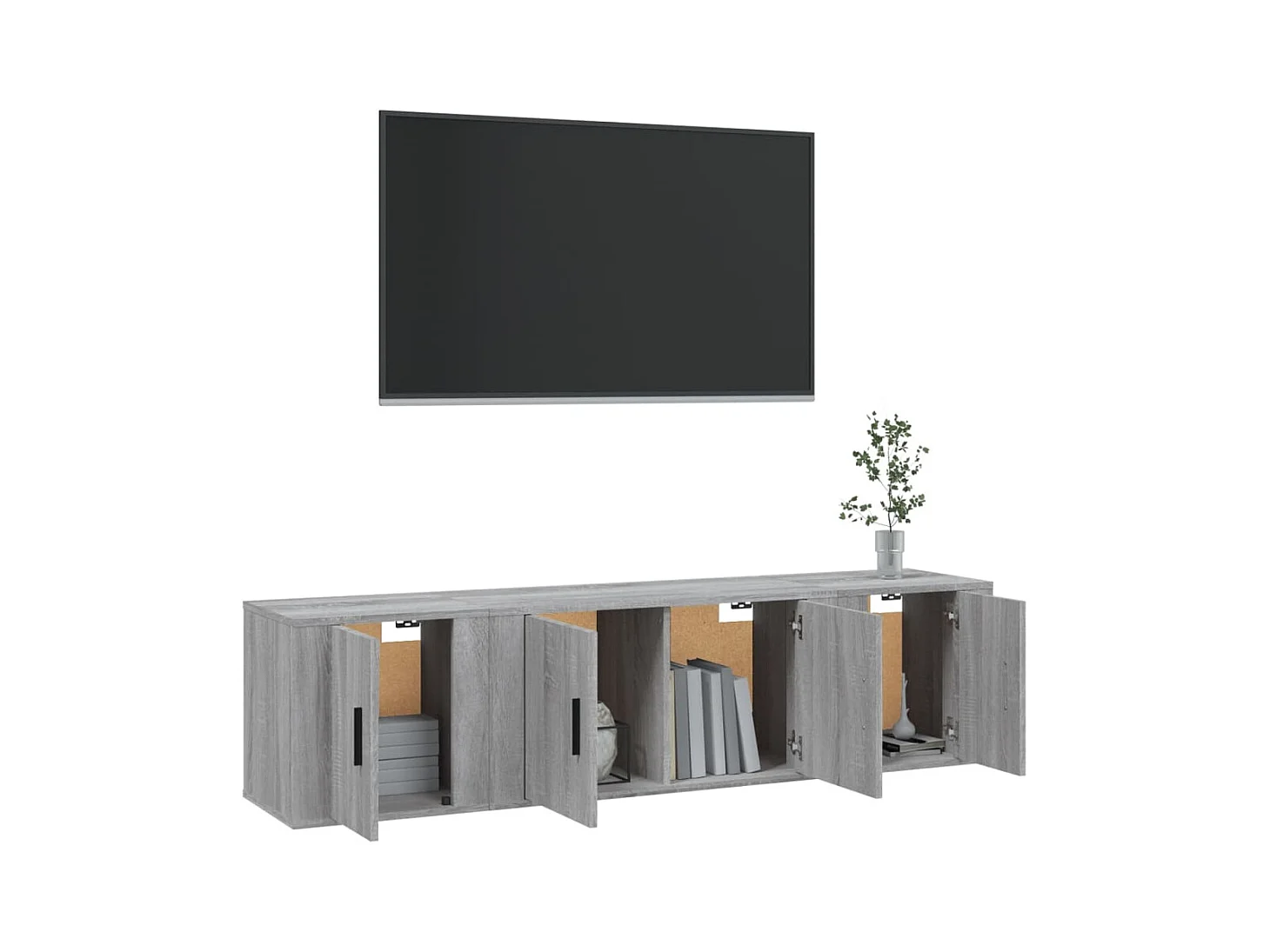 Cevriye  Ensemble de meubles TV 3 pcs Sonoma gris Bois d'ingénierie
