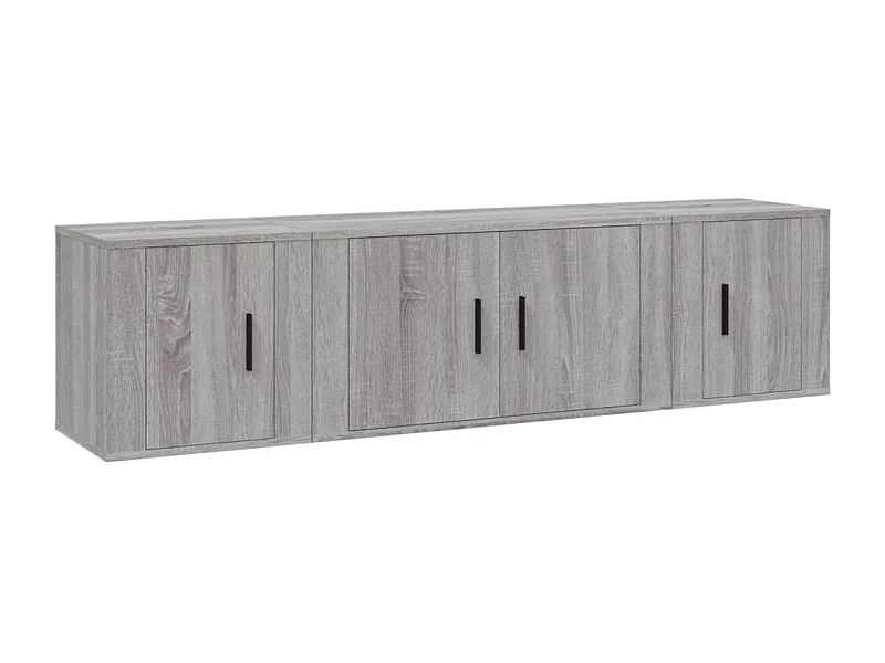 Cevriye  Set de muebles para TV 3 pzas madera contrachapada gris Sonoma