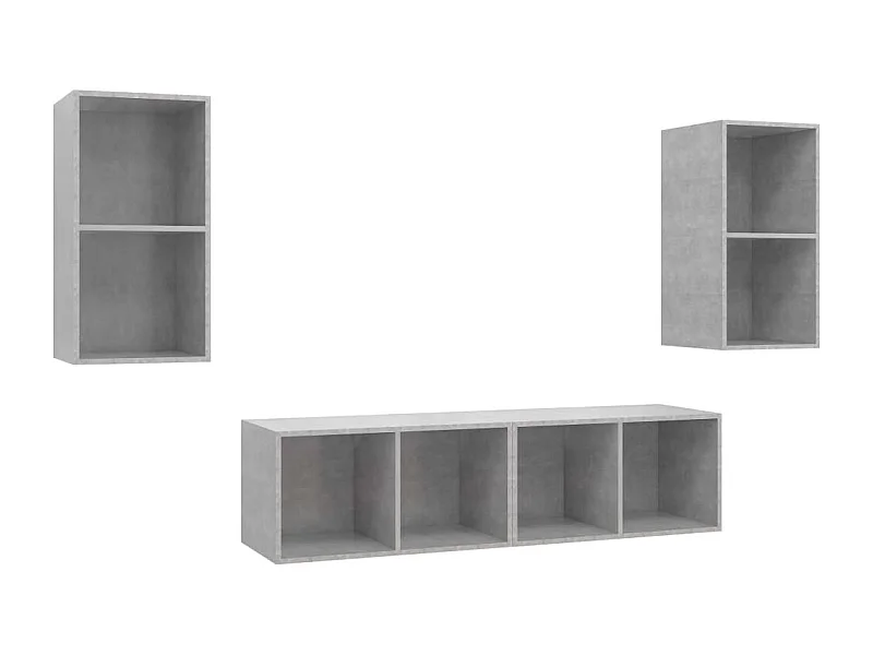Kerlin  Muebles de salón de pared 4 pzs madera ingeniería gris hormigón