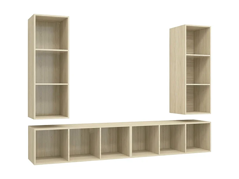 Vibeke Marie  Meubles TV muraux 4 pcs Chêne sonoma Bois d'ingénierie