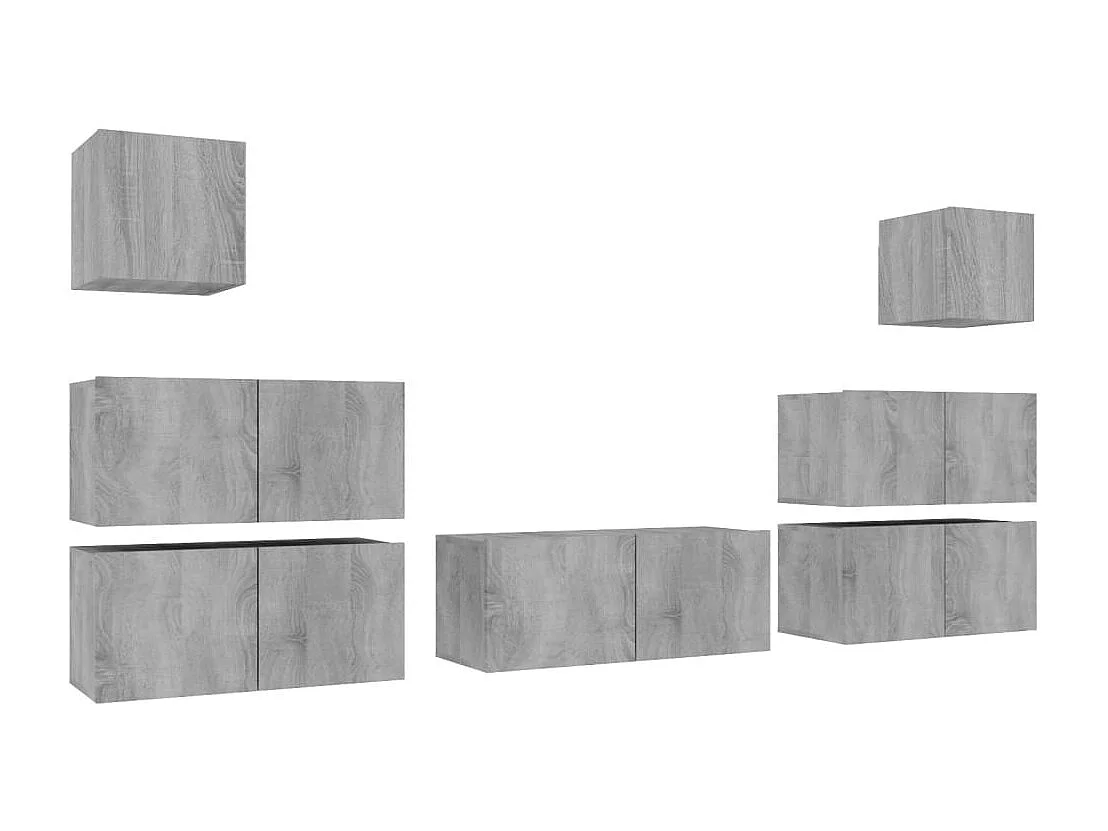 Vinton  Ensemble de meubles TV 7 pcs Sonoma gris Bois d'ingénierie