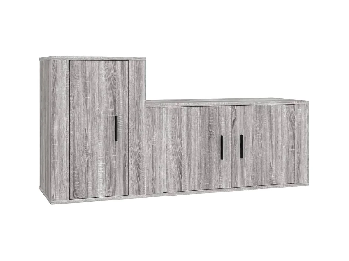 Daniela  Ensemble de meubles TV 2 pcs Sonoma gris Bois d'ingénierie