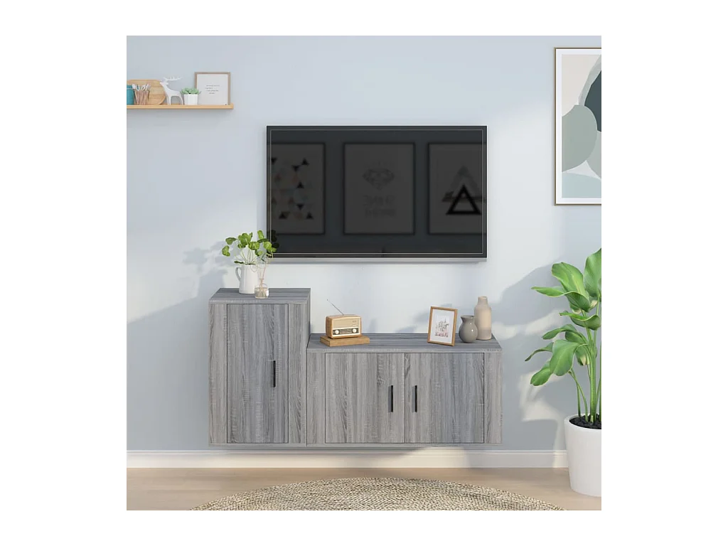 Daniela  Ensemble de meubles TV 2 pcs Sonoma gris Bois d'ingénierie