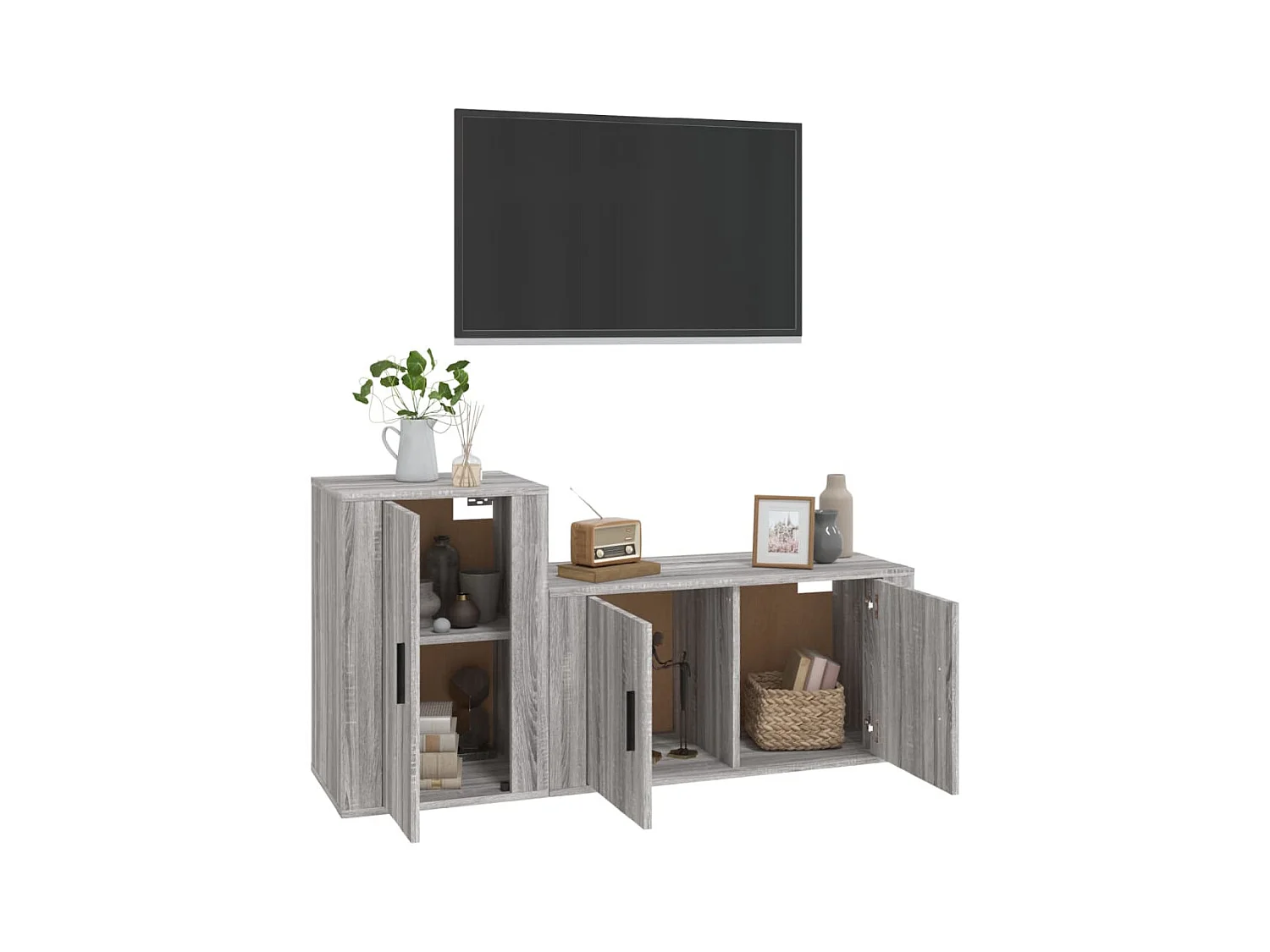 Daniela  Ensemble de meubles TV 2 pcs Sonoma gris Bois d'ingénierie