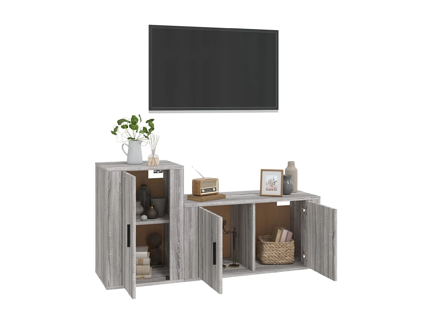 Daniela  Ensemble de meubles TV 2 pcs Sonoma gris Bois d'ingénierie