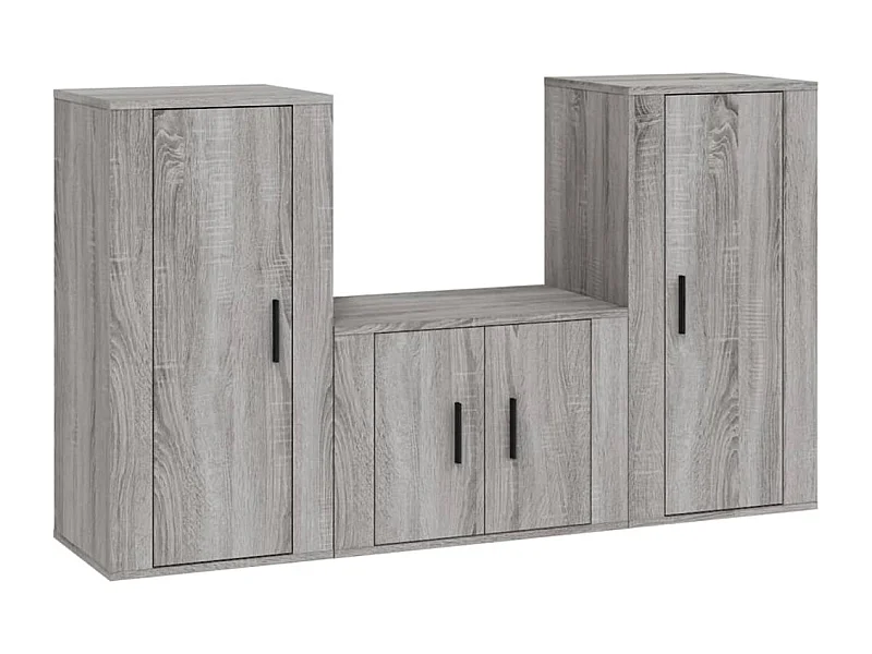 Farrell  Ensemble de meubles TV 3 pcs Sonoma gris Bois d'ingénierie