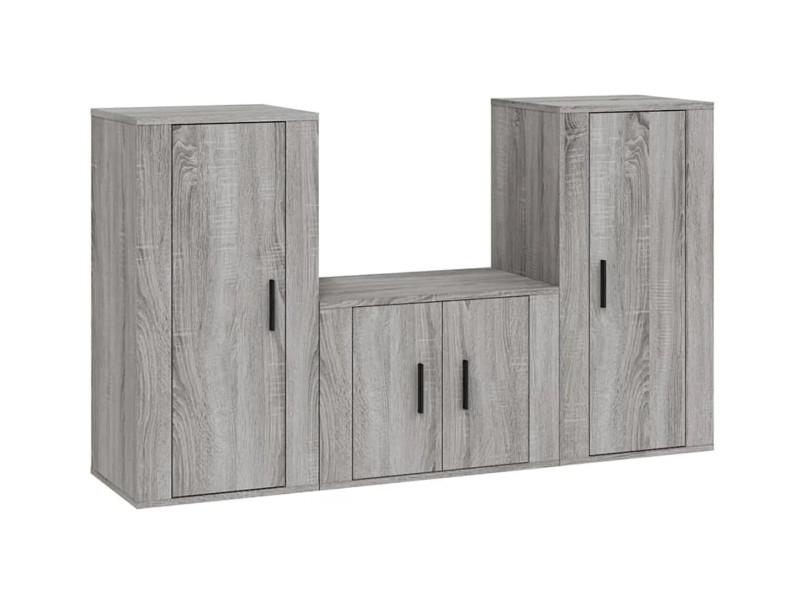Farrell  Ensemble de meubles TV 3 pcs Sonoma gris Bois d'ingénierie