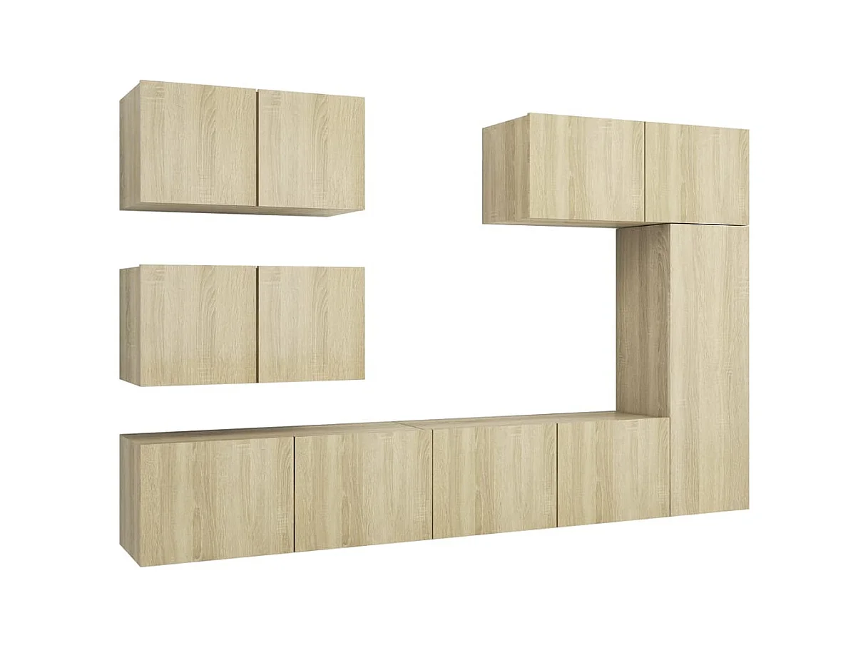 Lois  Set de muebles salón TV 6 pzas madera ingeniería roble Sonoma