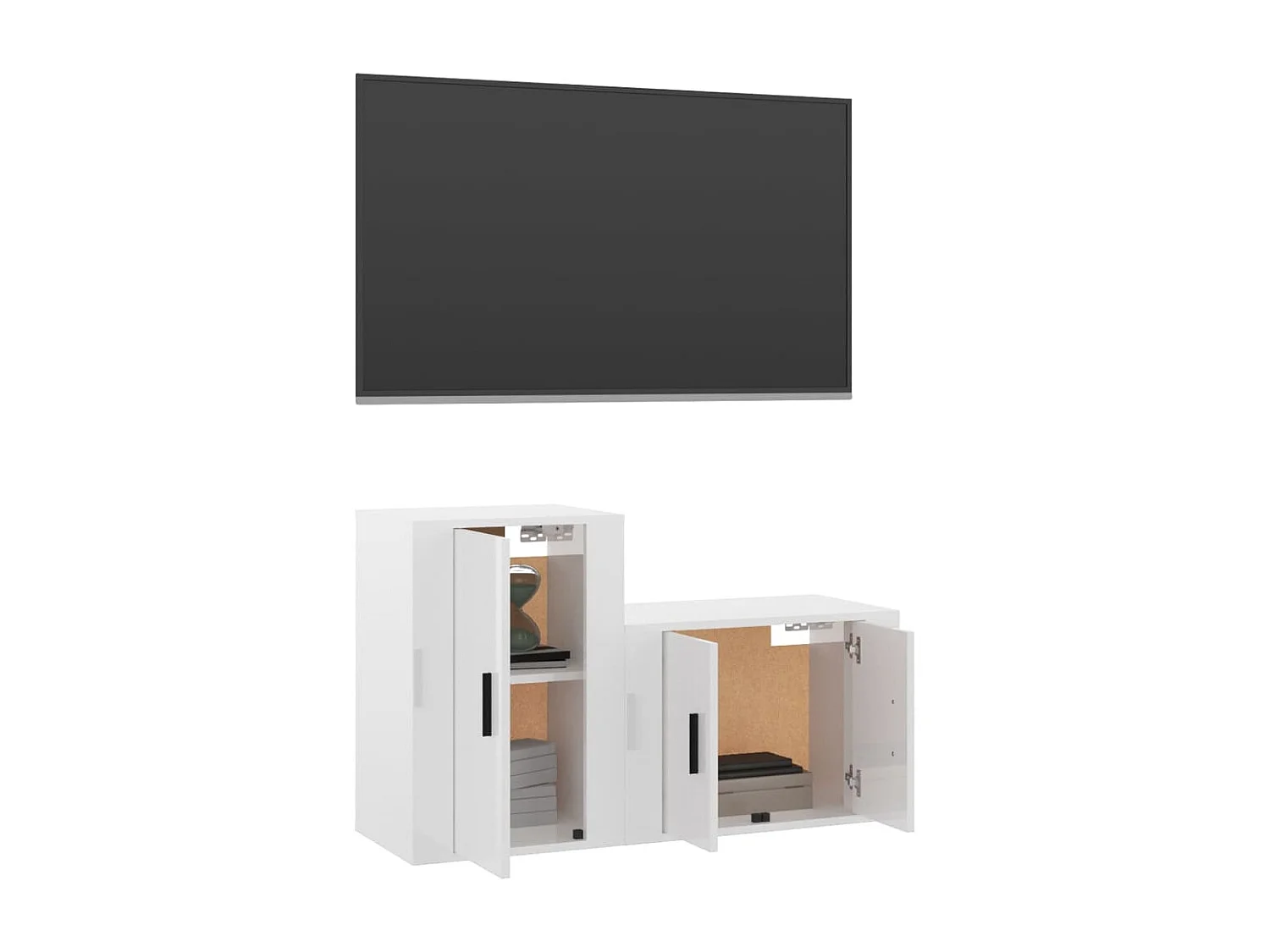 Bartlett  Ensemble de meubles TV 2 pcs blanc brillant bois d'ingénierie