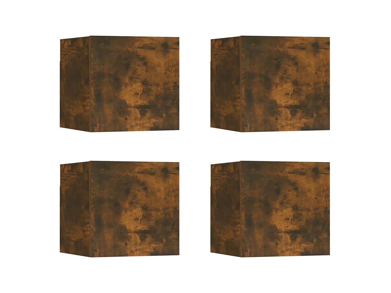 Ahakista  Muebles para TV de pared 4 uds roble ahumado 30,5x30x30 cm