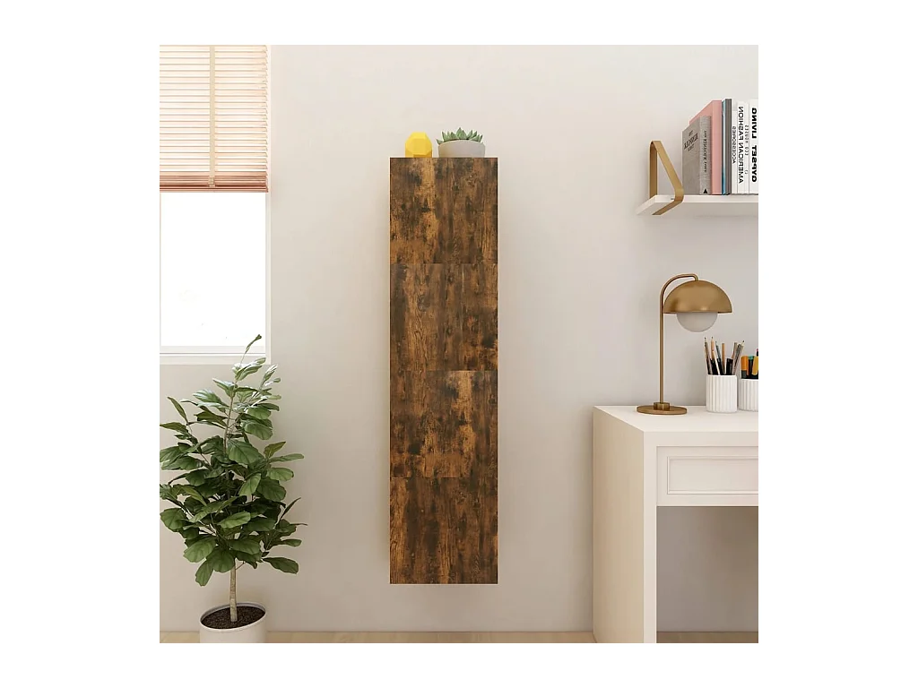 Ahakista  Muebles para TV de pared 4 uds roble ahumado 30,5x30x30 cm