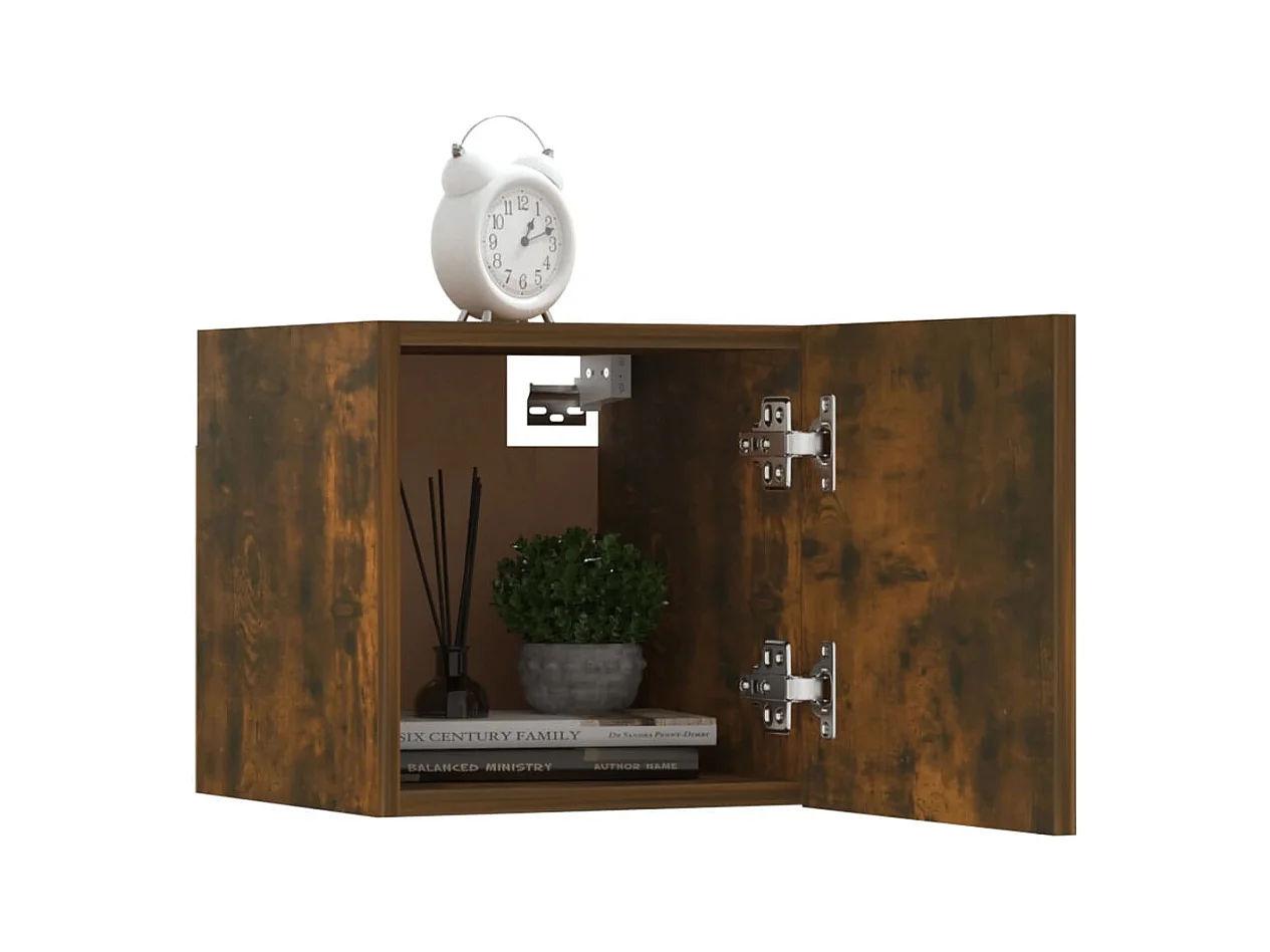 Ahakista  Muebles para TV de pared 4 uds roble ahumado 30,5x30x30 cm