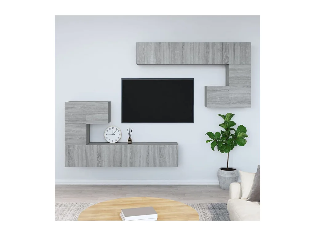 Cedvar  Meuble TV mural Sonoma gris Bois d'ingénierie