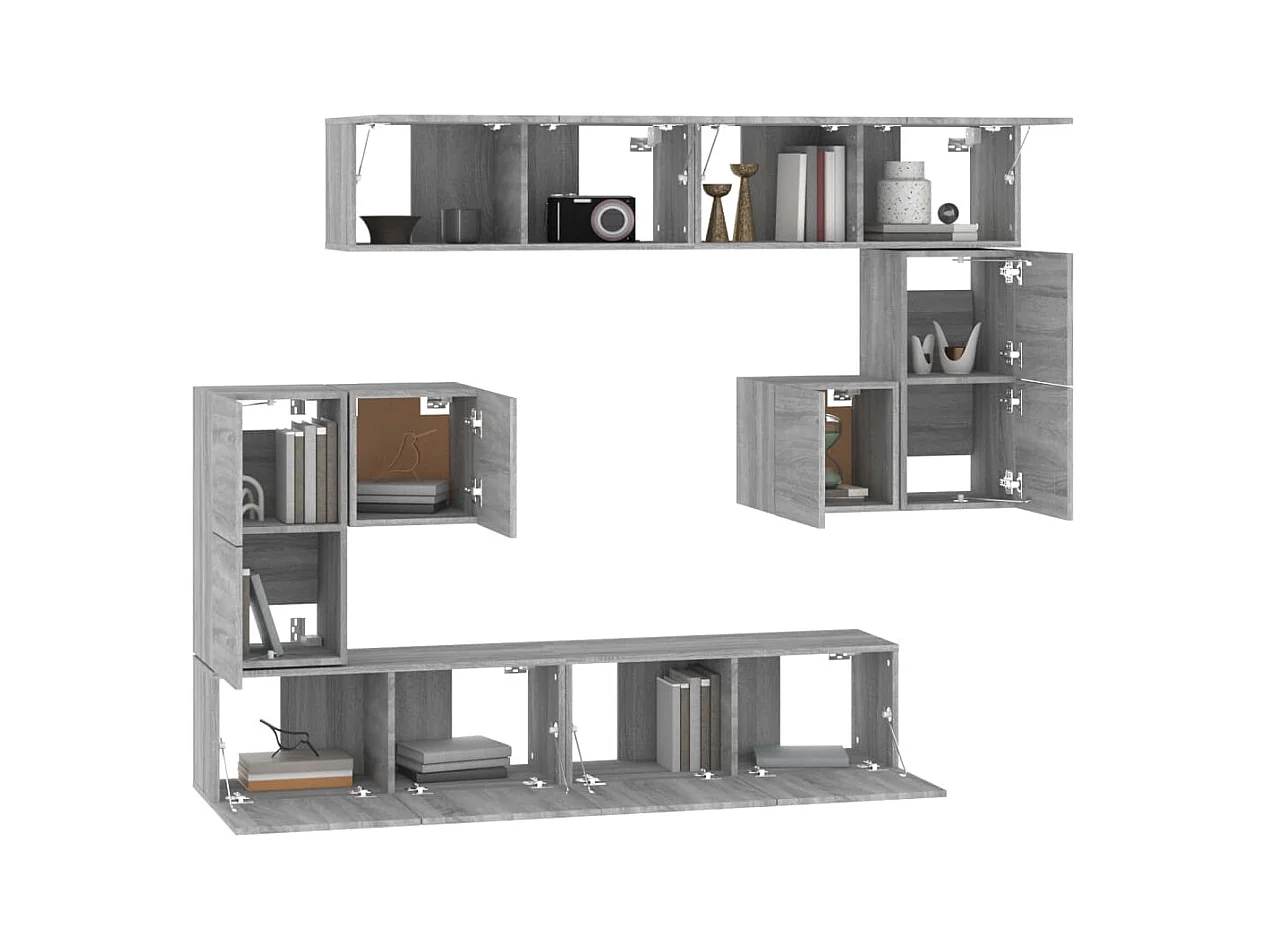 Cedvar  Meuble TV mural Sonoma gris Bois d'ingénierie
