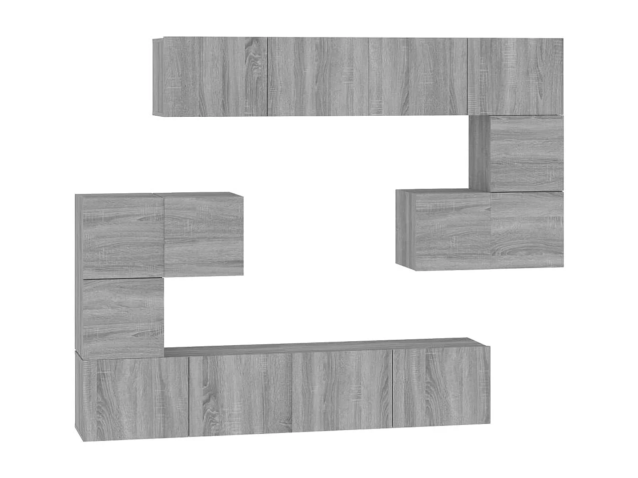 Cedvar  Mueble de pared para TV madera contrachapada gris sonoma