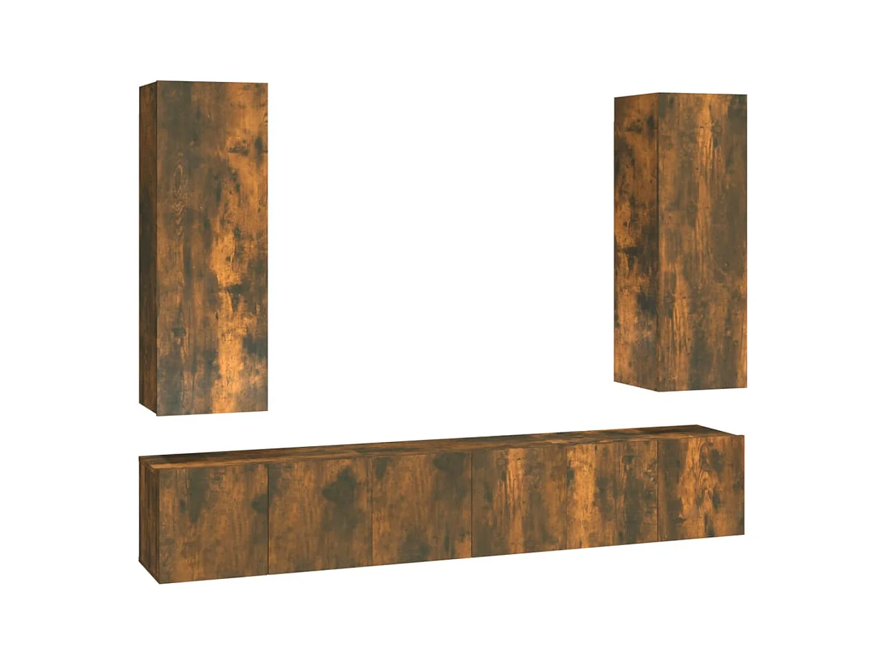 Cloverport  Ensemble de meubles TV 5 pcs Chêne fumé Bois d'ingénierie