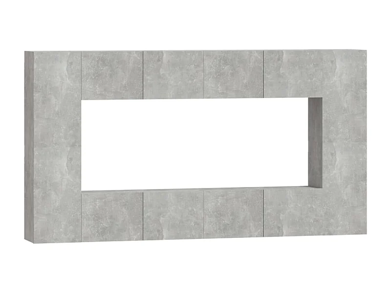 Varde  Ensemble de meubles TV 8 pcs Gris béton Bois d'ingénierie