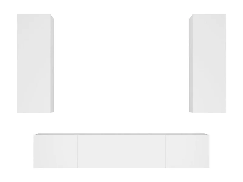 Cloverport  4-delige Tv-meubelset bewerkt hout wit