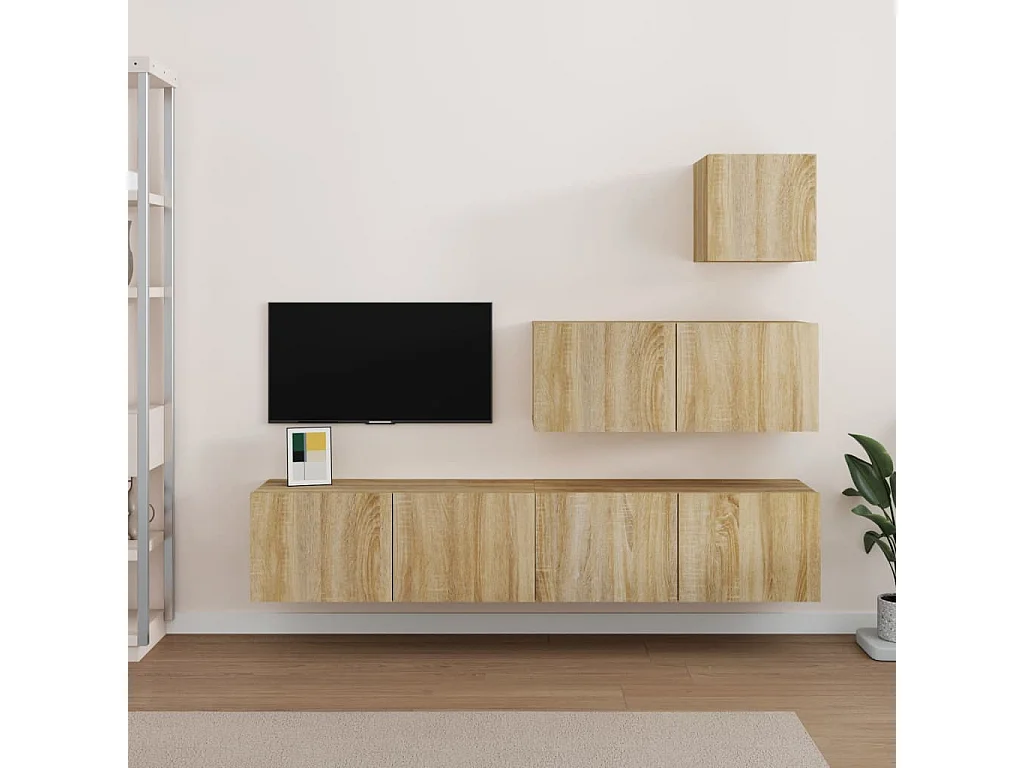Jean-Louis  Ensemble de meubles TV 4 pcs Chêne sonoma Bois d'ingénierie