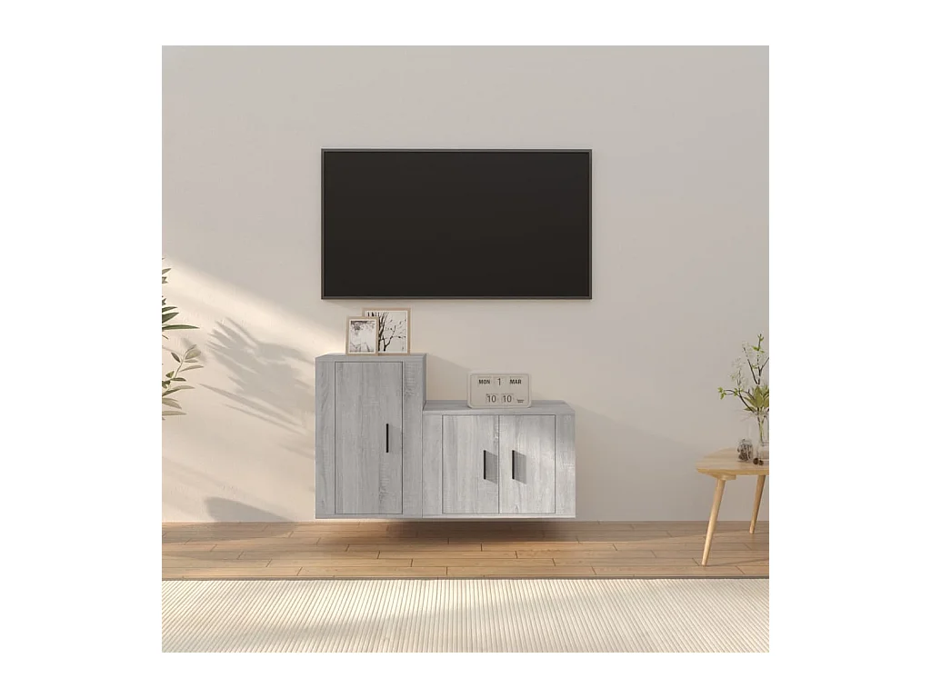 Bartlett  Ensemble de meubles TV 2 pcs Sonoma gris Bois d'ingénierie