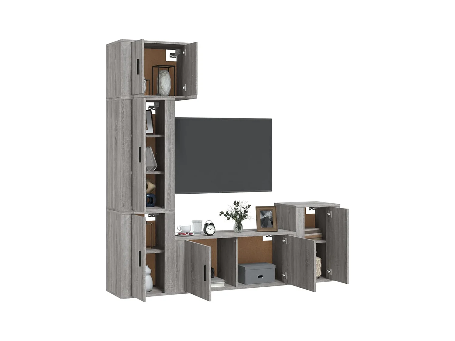 Tamira  Ensemble de meubles TV 5 pcs Sonoma gris Bois d'ingénierie