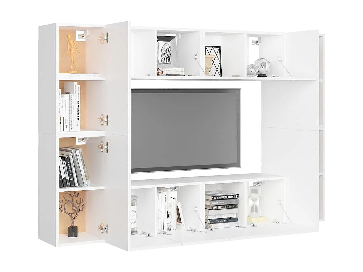 Beltsville  8-delige Tv-meubelset bewerkt hout wit