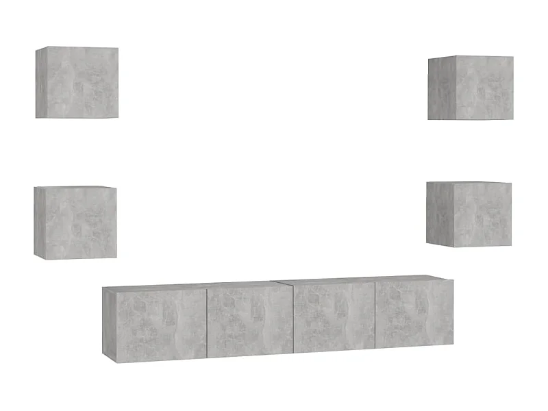 Iseline  Set de muebles de salón 6 pzas madera ingeniería gris hormigón