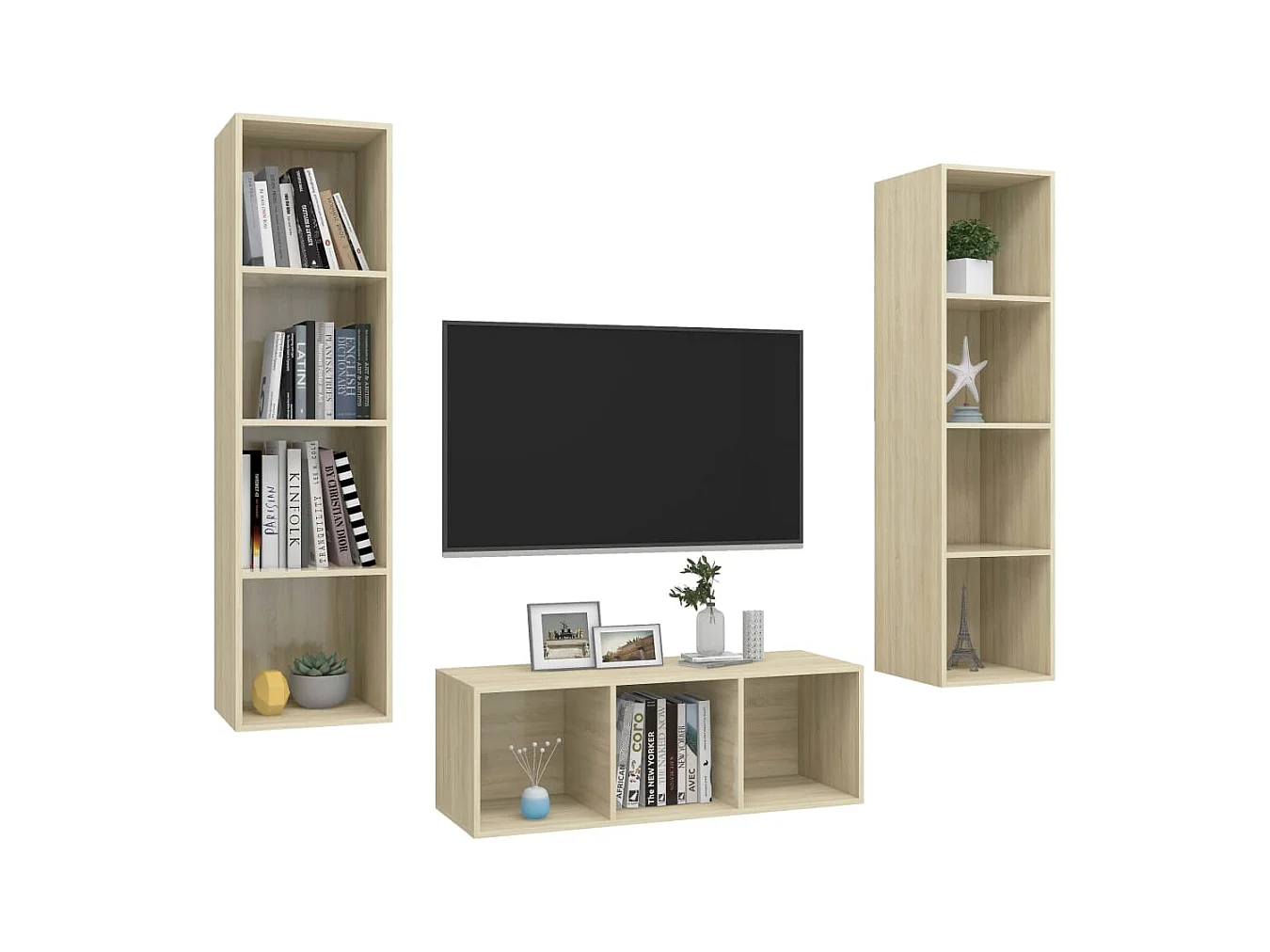 Rochefort  Ensemble de meubles TV 3 pcs Chêne sonoma Bois d'ingénierie