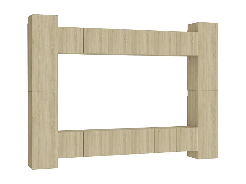 Jean  Set de muebles salón TV 10 pzas madera ingeniería roble Sonoma