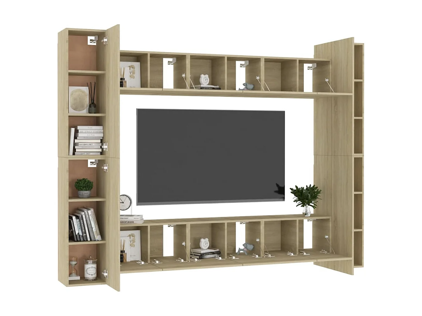 Jean  Set de muebles salón TV 10 pzas madera ingeniería roble Sonoma