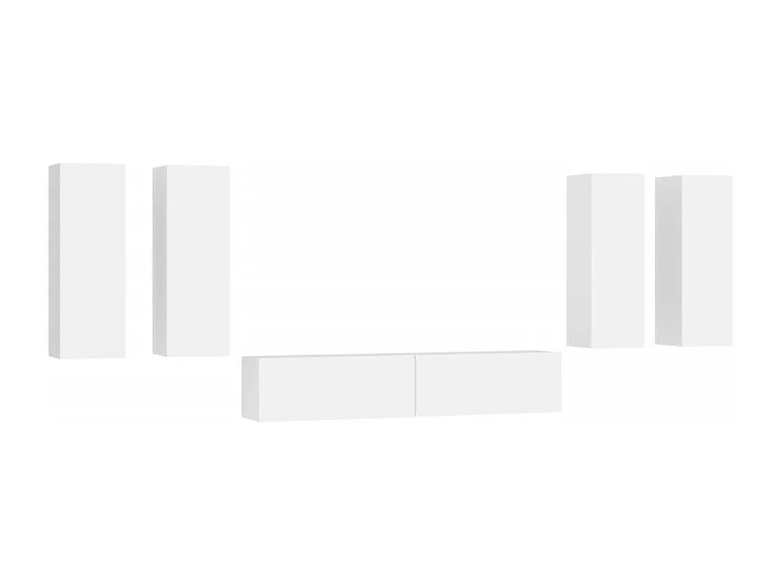 Lunteren  Ensemble de meubles TV 6 pcs Blanc Bois d'ingénierie