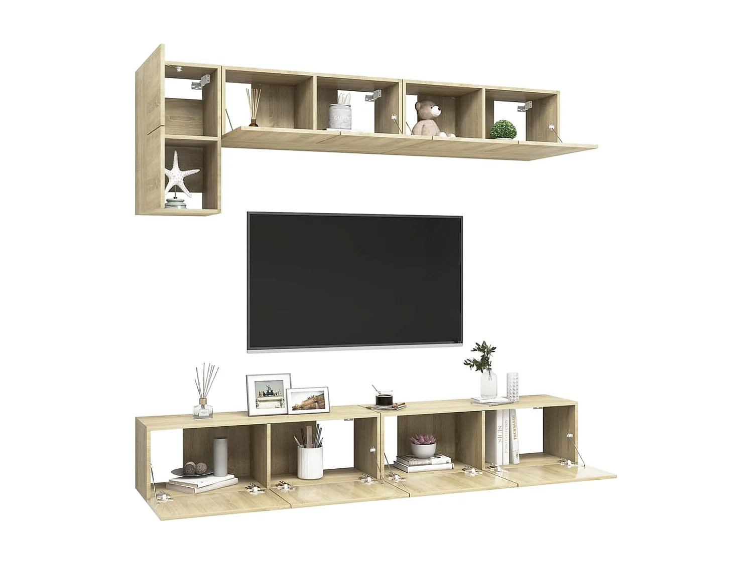 Mornar  Ensemble de meuble TV 5 pcs Chêne sonoma Bois d'ingénierie