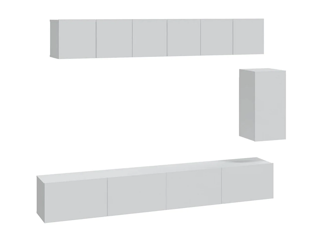 Manlio  6-delige Tv-meubelset bewerkt hout wit