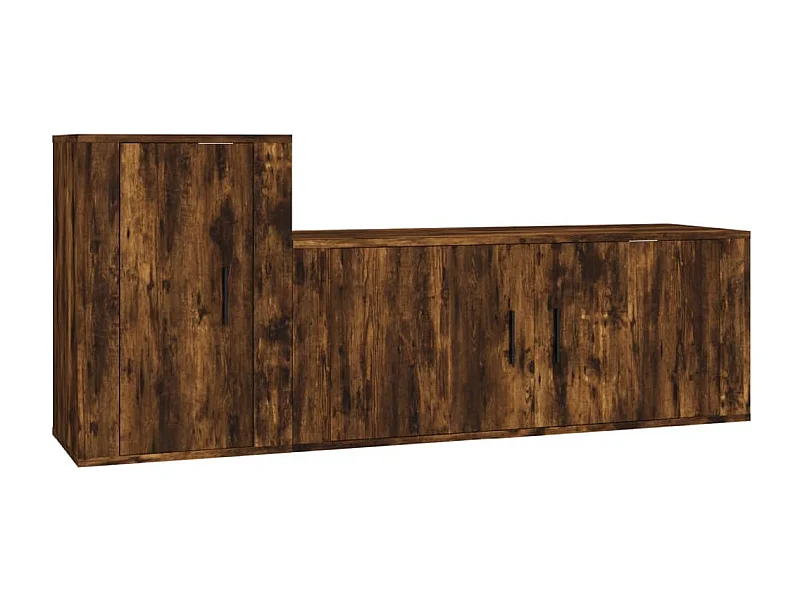 Sissel  Set de muebles de TV 2 pzas madera contrachapada roble ahumado