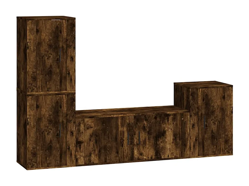 Albert-Etienne  Ensemble de meubles TV 4 pcs Chêne fumé Bois d'ingénierie