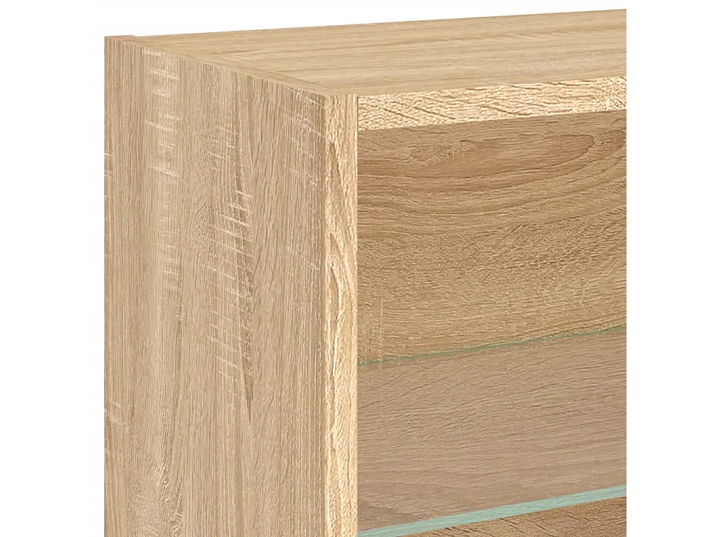 Calira  Unités murales TV avec LED 8 pcs chêne sonoma bois d'ingénierie