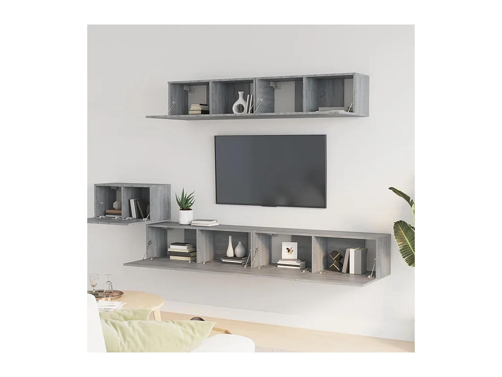 Henriëtte  Ensemble de meubles TV 5 pcs Sonoma gris Bois d'ingénierie