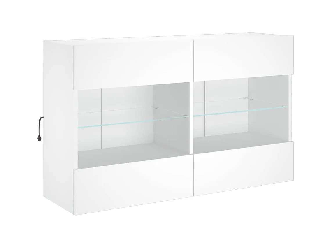 Circleville  Ensemble de meubles TV muraux 6 pcs avec lumières LED blanc