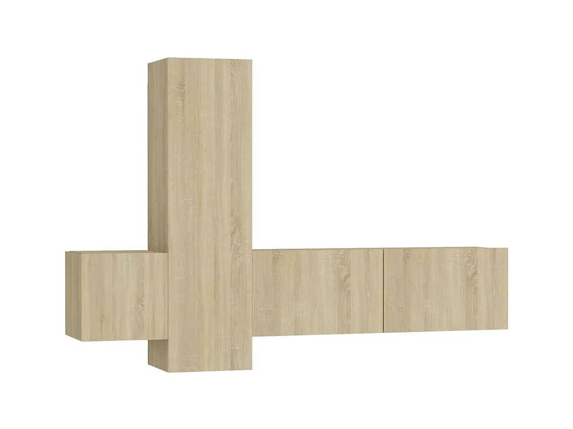 Daingean  Juego de muebles de salón 3 piezas roble Sonoma