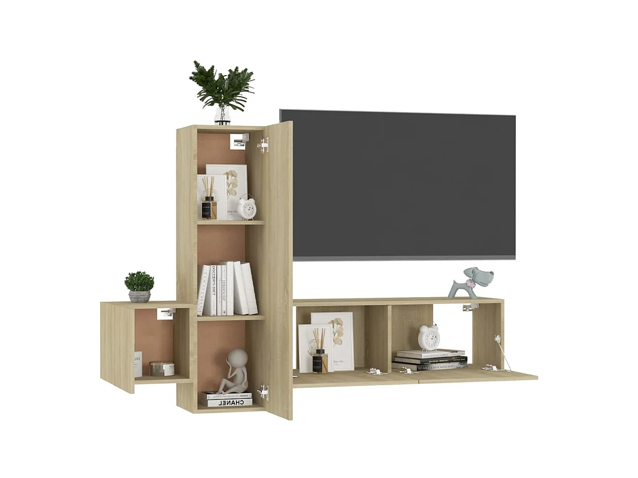 Daingean  Juego de muebles de salón 3 piezas roble Sonoma