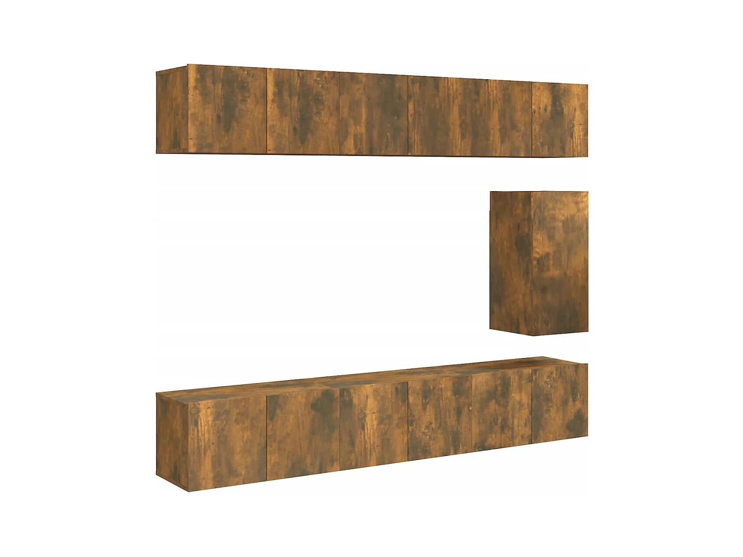 Claudia Isabel  Ensemble de meubles TV 7 pcs Chêne fumé Bois d'ingénierie