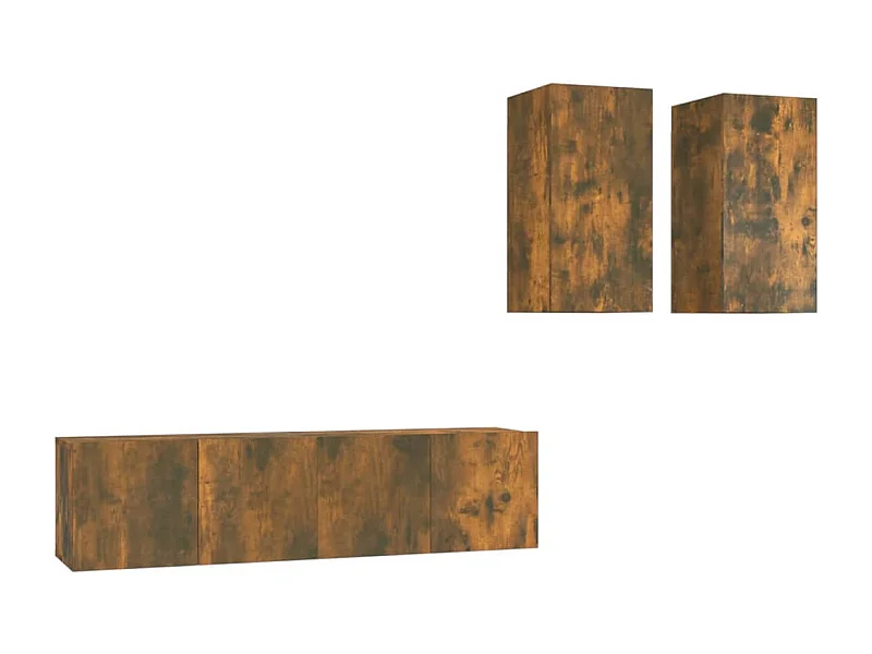 Bethany  Ensemble de meubles TV 4 pcs Chêne fumé Bois d'ingénierie